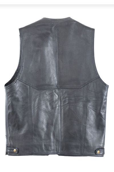 Savran Deri Genuine Leather Vest Buttoned