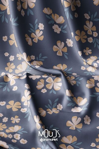 Moud's Gurun Flower Pattern Suede Texture - Ψηφιακή εκτύπωση, Πλάτος 155cm Kms-95