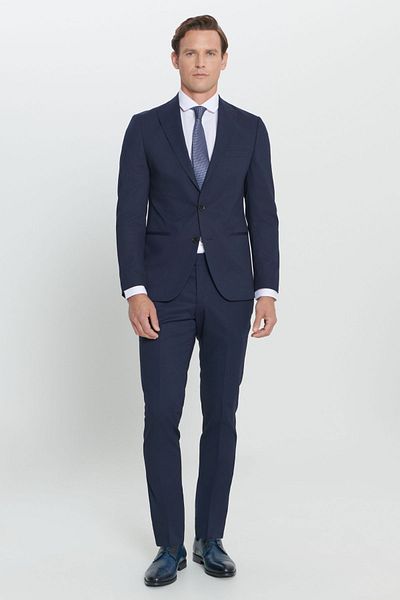 ALTINYILDIZ CLASSICS Pánsky extra Slim Fit Slim Fit golier s golierom v tmavomodrej farbe