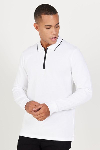 ALTINYILDIZ CLASSICS Λευκό Slim Fit Polo Collar ανδρικό μπλουζάκι - 100% βαμβακερή κηρήθρα
