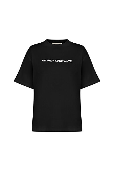 Kebap Your Life man oversize siyah tshirt