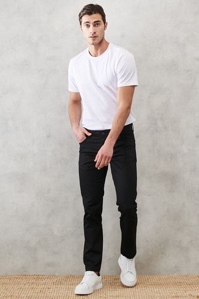 AC&Co / Altınyıldız Classics Ανδρικό Μαύρο Slim Fit Slim Fit 5 Pocket Ευέλικτο παντελόνι Chino