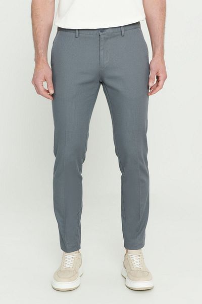 ALTINYILDIZ CLASSICS Ανδρικό γκρι-μπλε Slim Fit Slim Fit Dobby Flexible Casual Παντελόνι