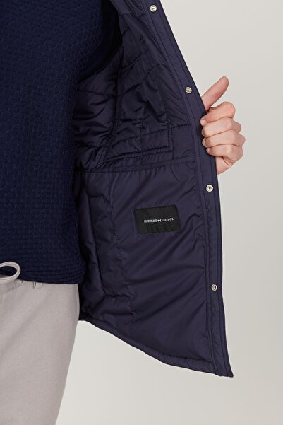 ALTINYILDIZ CLASSICS Erkek Lacivert Standart Fit Normal Kesim Gömlek Yaka Mont