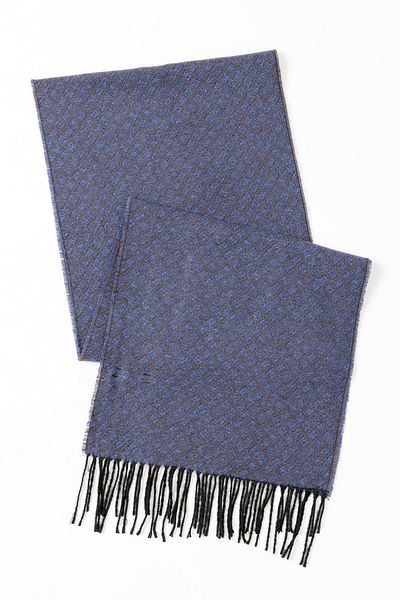 ALTINYILDIZ CLASSICS Marineblau-braun gemusterter Herrenschal