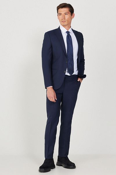 ALTINYILDIZ CLASSICS Ανδρικό μπλέ Navy Extra Slim Fit Slim Fit αθλητικό κοστούμι