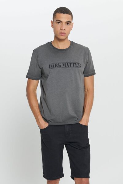 AC&Co / Altınyıldız Classics Ανδρικό μπλουζάκι με κανονική εφαρμογή Anthracite Standard Fit 100% βαμβακερό μπλουζάκι με λαιμόκοψη