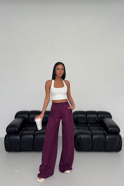 OUZ Fashion Women's Button Detailed Palazzo Pants