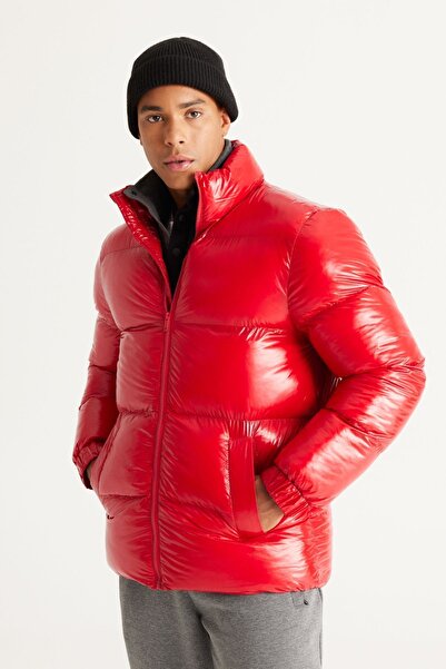 AC&Co / Altınyıldız Classics Men's Red Standard Fit Regular Cut Stand Collar Windproof Fiber Padded Jacket