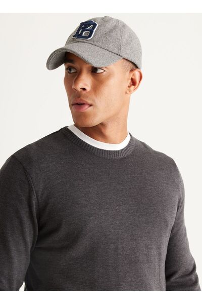 ALTINYILDIZ CLASSICS Ανδρικό πουλόβερ Six Star Classics Crew Neck Standard Anthracite Melange 4A 4924100061