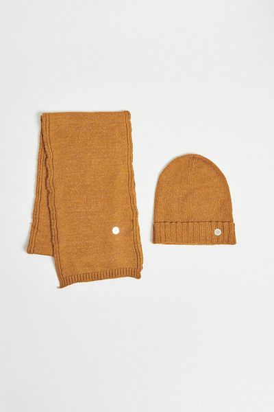 AC&Co / Altınyıldız Classics Men's Mustard Scarf-Beanie Set