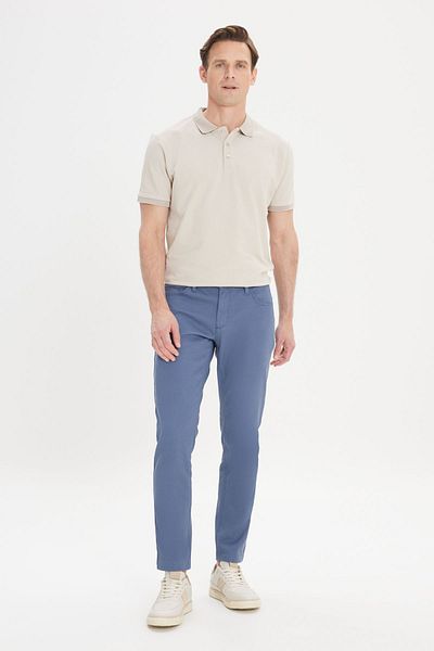 ALTINYILDIZ CLASSICS Pantaloni Dobby Flexibili pentru bărbați Petrol Slim Fit Slim Fit cu 5 buzunare
