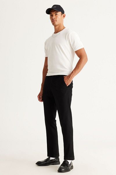 ALTINYILDIZ CLASSICS Pánské černé kalhoty Slim Fit Slim Fit postranní kapsa s elastickým pasem, klasické látkové kalhoty