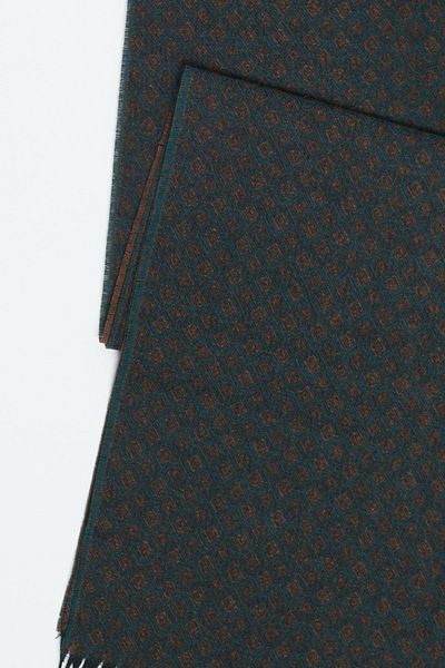 ALTINYILDIZ CLASSICS Men's Green Brown Patterned Scarf