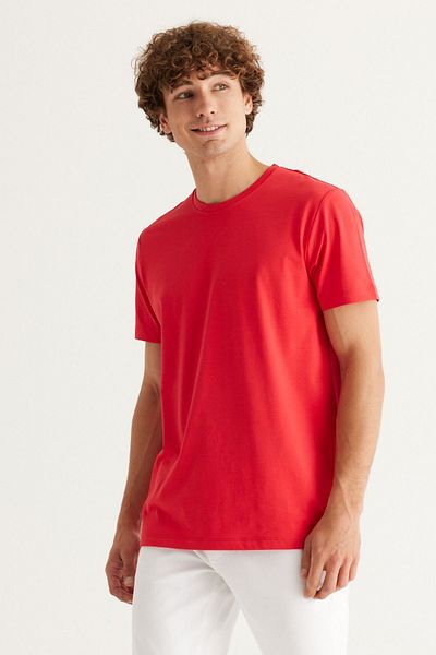 ALTINYILDIZ CLASSICS Ανδρικό μπλουζάκι Pomegranate Flower Slim Fit Slim Fit Crew Neck βαμβακερό μπλουζάκι