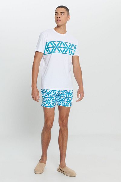 AC&Co / Altınyıldız Classics Weißes Herren-T-Shirt mit normaler Passform und normaler Passform aus 100 % Baumwolle mit Rundhalsausschnitt