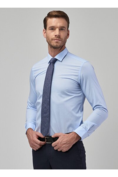 ALTINYILDIZ CLASSICS Erkek Açık Mavi Tailored Slim Fit Dar Kesim Gömlek