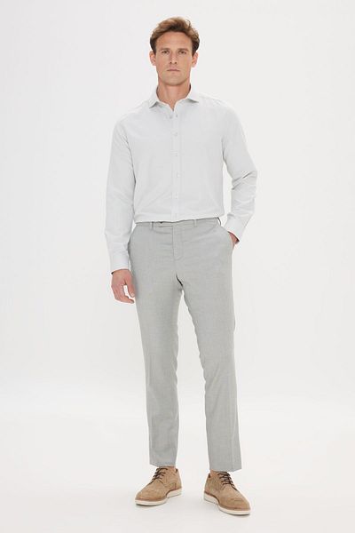 AC&Co / Altınyıldız Classics Mentazöld Slim Fit férfi ing - Dobby, olasz gallérral