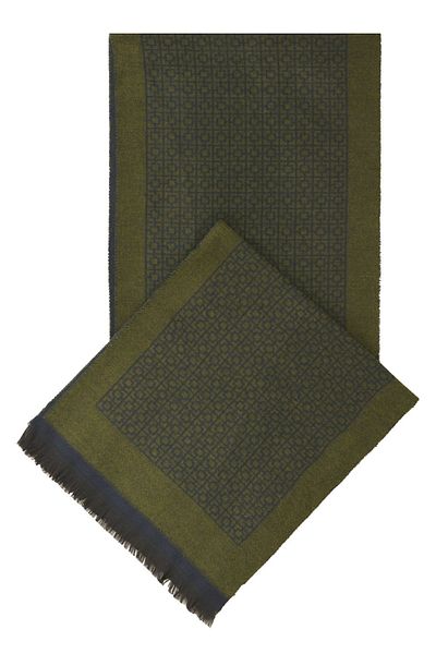 ALTINYILDIZ CLASSICS Ανδρικό πλεκτό κασκόλ Navy μπλε-πράσινο σχέδιο