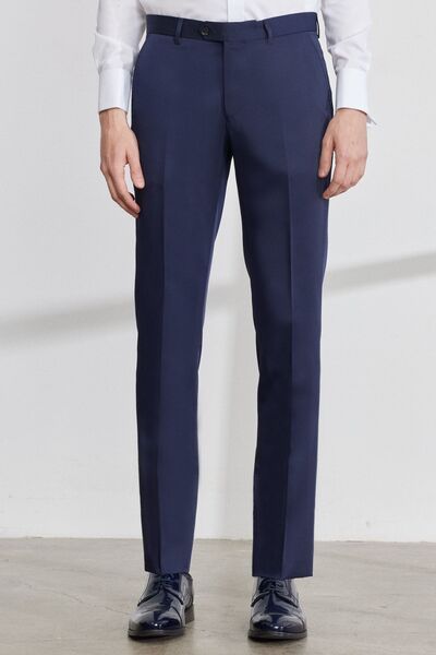 ALTINYILDIZ CLASSICS Men's Navy Blue Slim Fit Narrow Cut Swallow Collar Tuxedo Suit