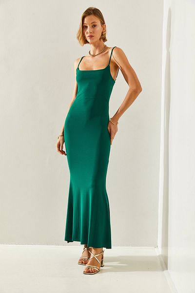 Bianco Lucci Midi Length Lycra Women's Dress - Thin Straps, Model 28360251428