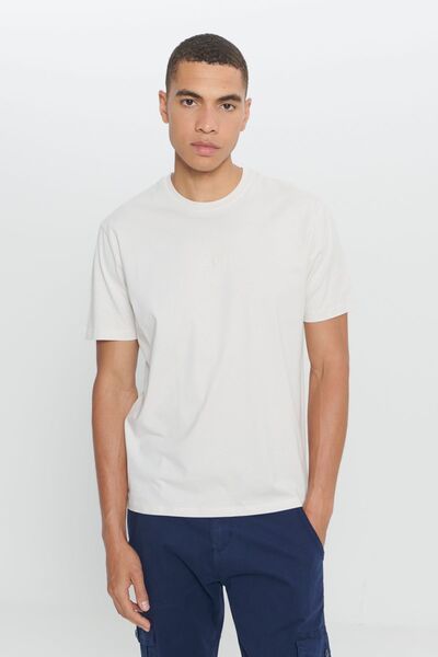 AC&Co / Altınyıldız Classics Ανδρικό μπλουζάκι με λαιμόκοψη 100% βαμβακερό - Standard Fit