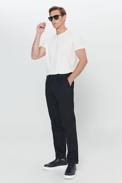 AC&Co / Altınyıldız Classics Men's Black Comfort Fit Relaxed Cut Side Pocket Trousers