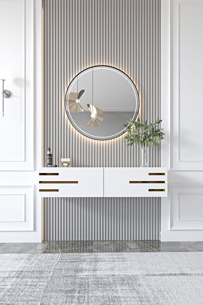 Givayo Mobilya İon Dresuar Gold 100 Cm Beyaz