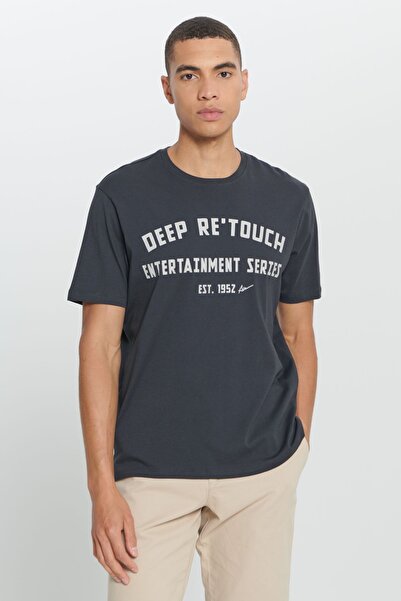 AC&Co / Altınyıldız Classics Ανδρικό μπλουζάκι με στάμπα με μαλακή υφή με 100% βαμβακερή μαλακή υφή