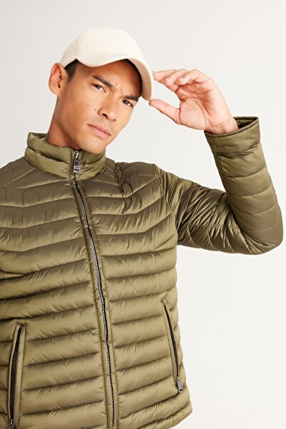 ALTINYILDIZ CLASSICS Παλτό Χακί - Γιακάς, ανθεκτικό στο νερό και το κρύο, εξαιρετικά απαλή υφή