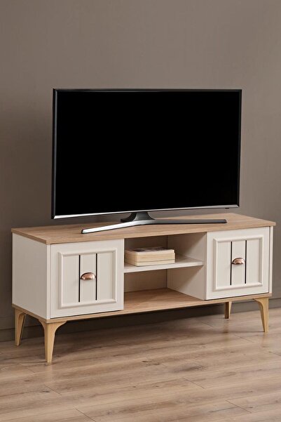 Diflay Haces 132 Tv Sehpası Küçük Tv Ünitesi Televizyon Sehpası Kırık Beyaz T...