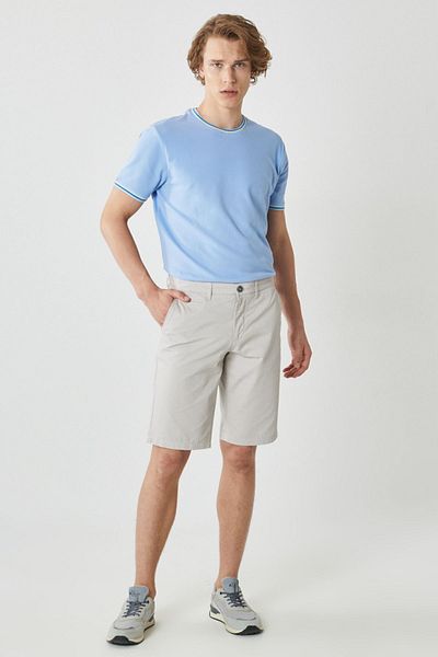 AC&Co / Altınyıldız Classics Pánské kraťasy Stone Slim Fit úzkého střihu Dobby 100% bavlna Ležérní chino šortky