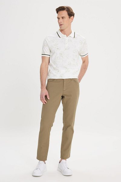 ALTINYILDIZ CLASSICS Ανδρικό Πράσινο Slim Fit Slim Fit 5 Pocket Dobby Stretch παντελόνι