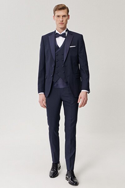 ALTINYILDIZ CLASSICS Ανδρικό κοστούμι γαμπρού Slim Fit Slim Fit Vest Tuxedo