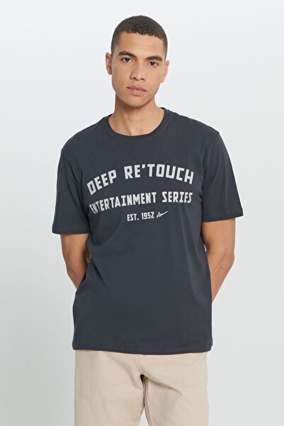 AC&Co / Altınyıldız Classics Ανδρικό μπλουζάκι με στάμπα με μαλακή υφή με 100% βαμβακερή μαλακή υφή