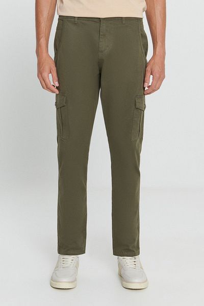 AC&Co / Altınyıldız Classics Khaki Extra Slim Fit - Stretchy Cotton Cargo Pants με Κομμένη τσέπη