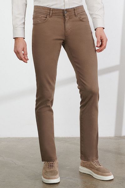 ALTINYILDIZ CLASSICS Ανδρικό άνετο παντελόνι Mink Color 360 Degree Slim Fit