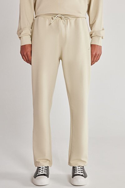 AC&Co / Altınyıldız Classics Unisex Beige Standard Fit Regular Cut Pocketed Cotton Stretchy Sweatpants