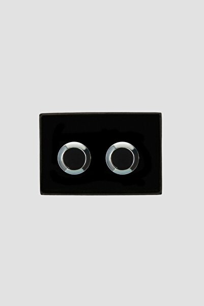 ALTINYILDIZ CLASSICS Erkek Siyah-Gri Metal Kol Düğmesi