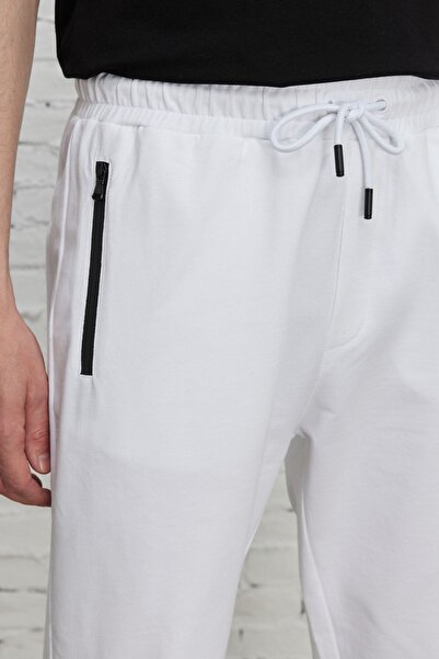 ALTINYILDIZ CLASSICS Férfi fehér, normál szabású, normál szabású melegítőnadrág