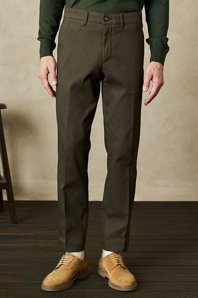 ALTINYILDIZ CLASSICS Ανδρικό χακί Comfort Fit Relaxed Cut Flexible Dobby Casual Παντελόνι