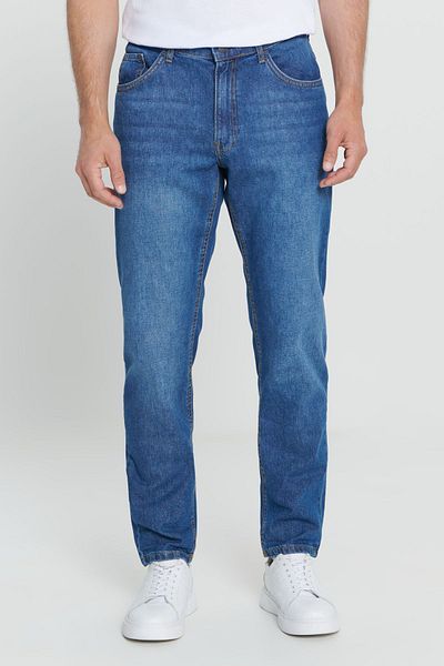ALTINYILDIZ CLASSICS Blaue Comfort-Fit-Jeans mit entspanntem Schnitt aus 100 % Baumwoll-Denim für Herren