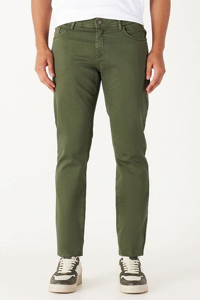 ALTINYILDIZ CLASSICS Ανδρικό παντελόνι με λεπτή εφαρμογή Khaki - Άνετο κόψιμο 360 μοιρών