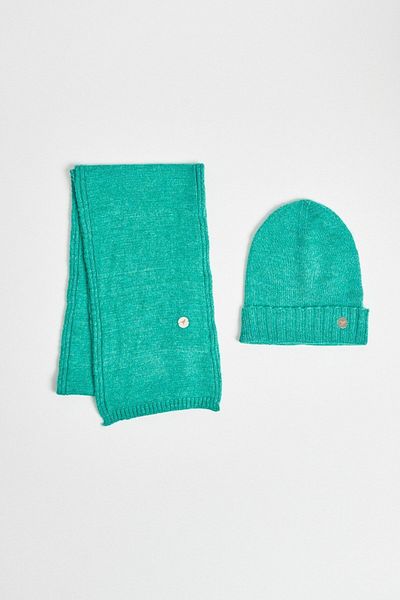 AC&Co / Altınyıldız Classics Men's Green Scarf-Beanie Set