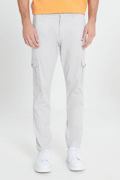 AC&Co / Altınyıldız Classics Ανδρικό μπεζ Extra Slim Fit Slim Fit Cargo Pocket Βαμβακερό ελαστικό παντελόνι