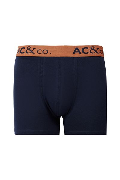 AC&Co / Altınyıldız Classics Πακέτο μπόξερ 3 τεμαχίων με ευέλικτο σχέδιο από βαμβακερό μπλε-μπλε-καφέ ανδρικό