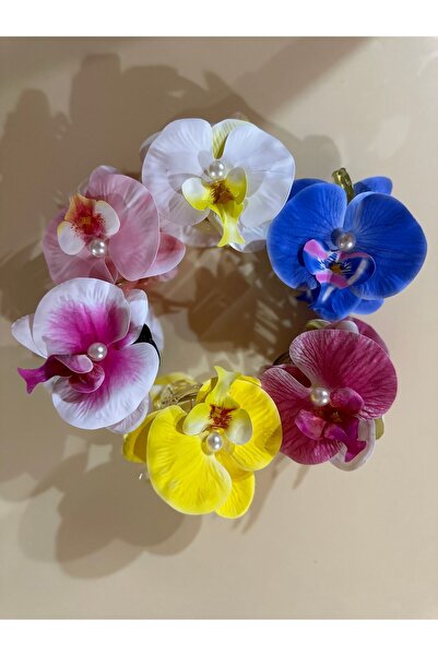 Clariss Orkide Mandal Beyazlı Pembeli Toka