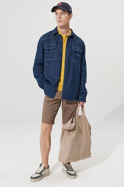 AC&Co / Altınyıldız Classics Pantaloni scurți Dobby Slim Fit cu buzunare laterale
