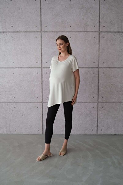 SARE ERKMEN Λευκό μπλουζάκι εγκυμοσύνης - Μονότεμα