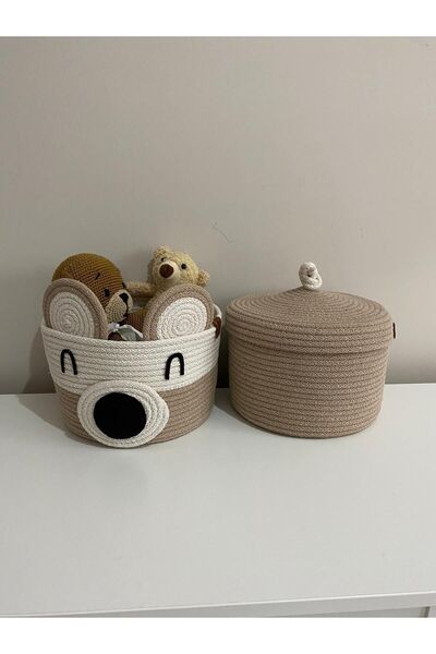 Patiska Tasarım مجموعة سلال مكونة من قطعتين - منظم غرفة الأطفال/الرضع مصنوع ي...